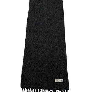 Shepherds Land Lambswool Fringe Scarf in Black